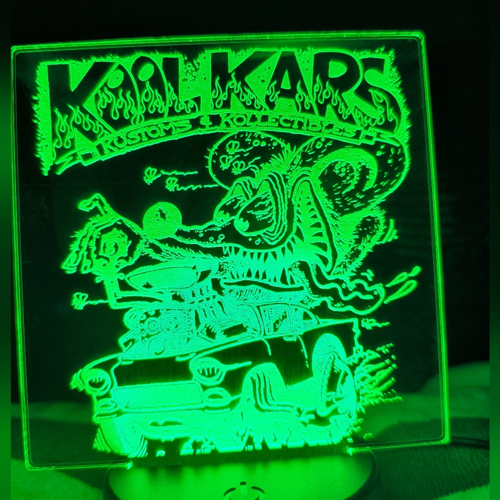 Rat Fink Green LED Cars Sign